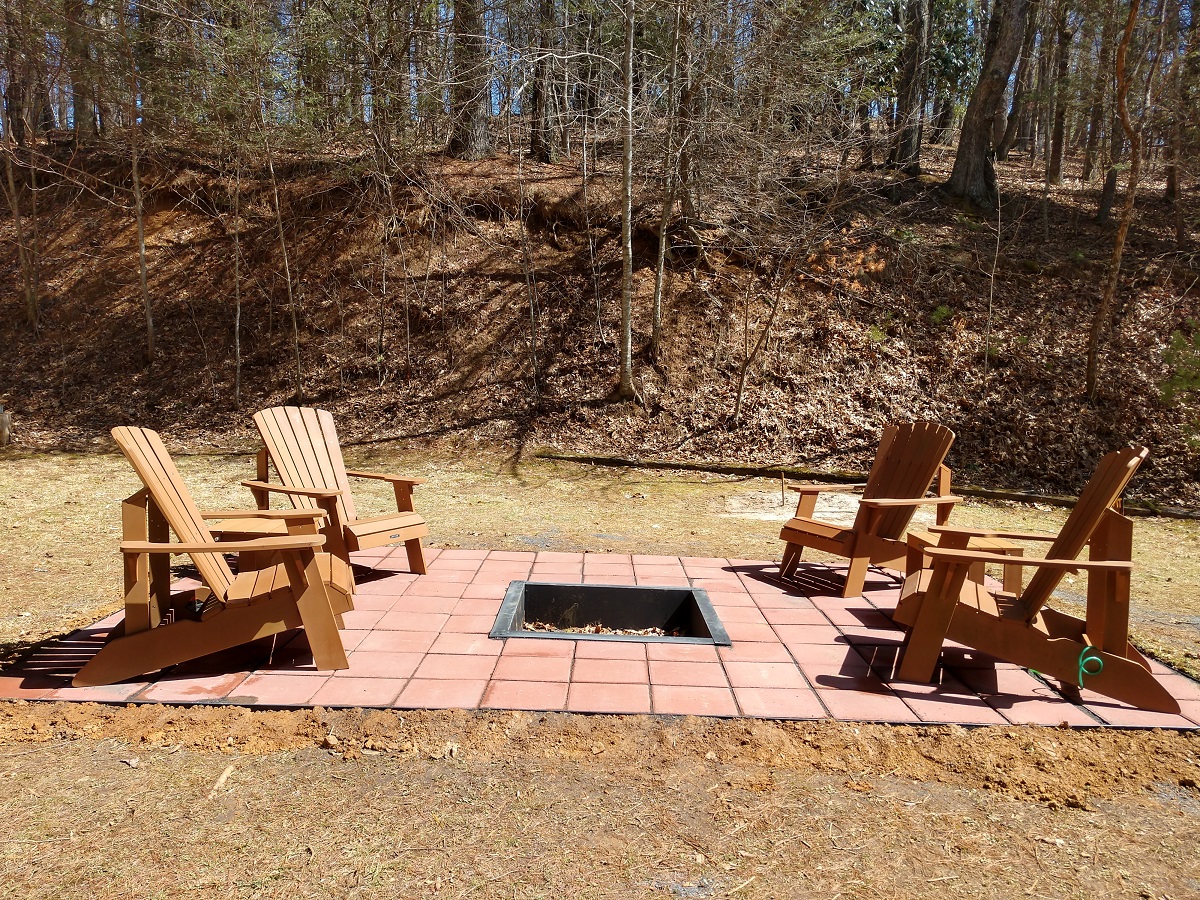Activity area - fire pit, horseshoe pit, and open area for games or sunbathing